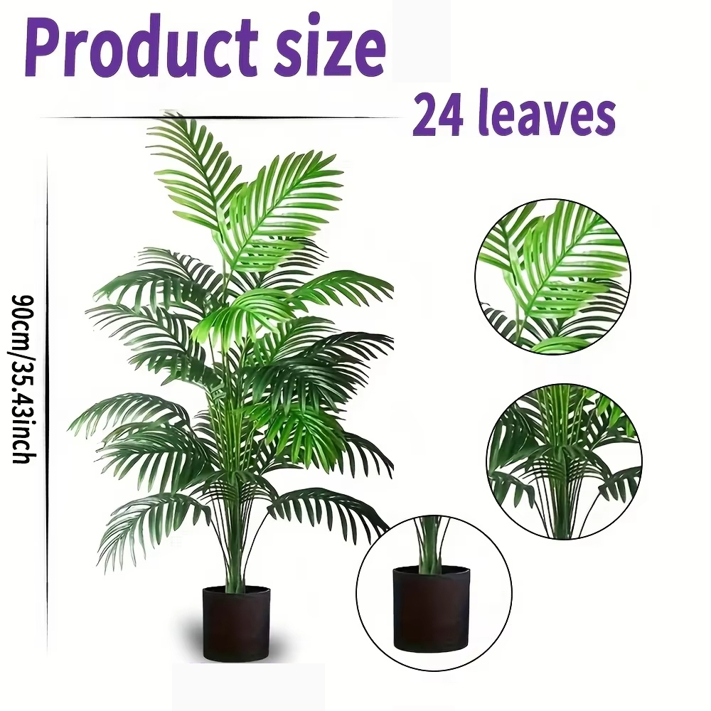 ต้นปาล์มอะรีกาปลอม 24 ใบ ต้นไม - Ficus Lyrata Tree บทวิจารณ์และราคา